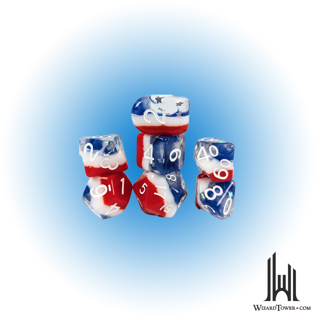 SET OF 7 DICE: STARS & STRIPES